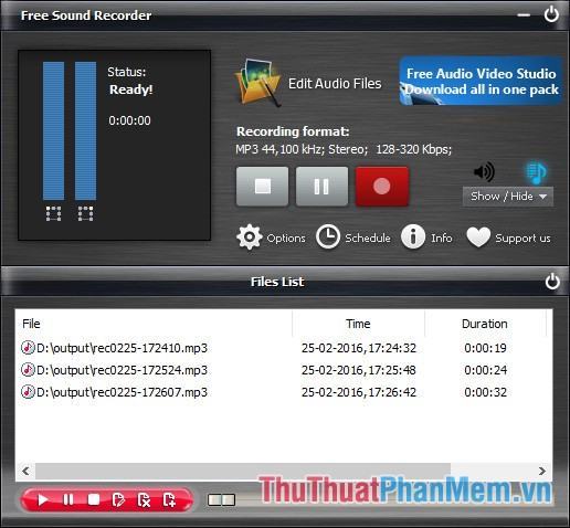 Phần mềm Sound Recoder miễn phí