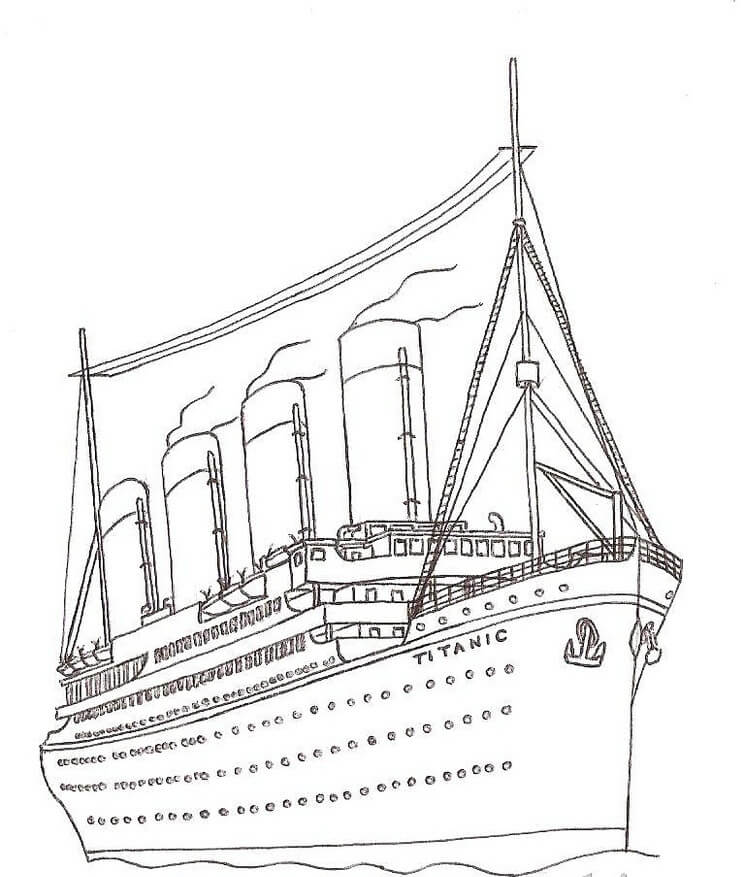 Tranh tô màu con tàu Titanic