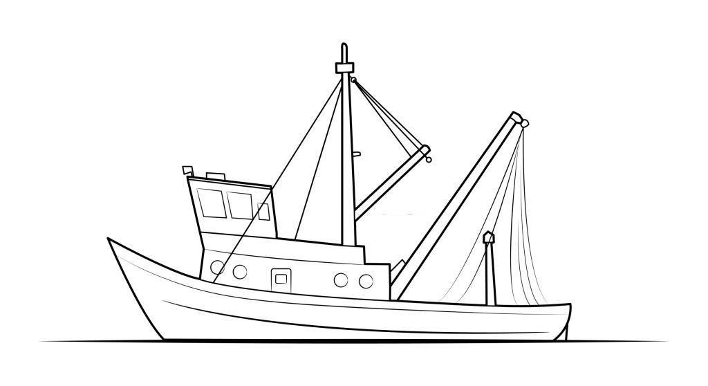 Tranh tô màu thuyền đánh cá