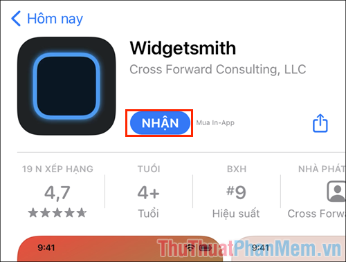 Vui lòng vào Widgetsmith để tải phần mềm trực tiếp trên AppStore