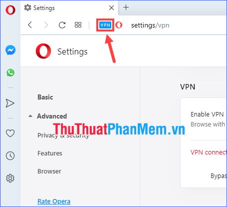 Nhấp vào VPN để chọn vị trí ảo của bạn và xem lại lưu lượng dữ liệu đã sử dụng