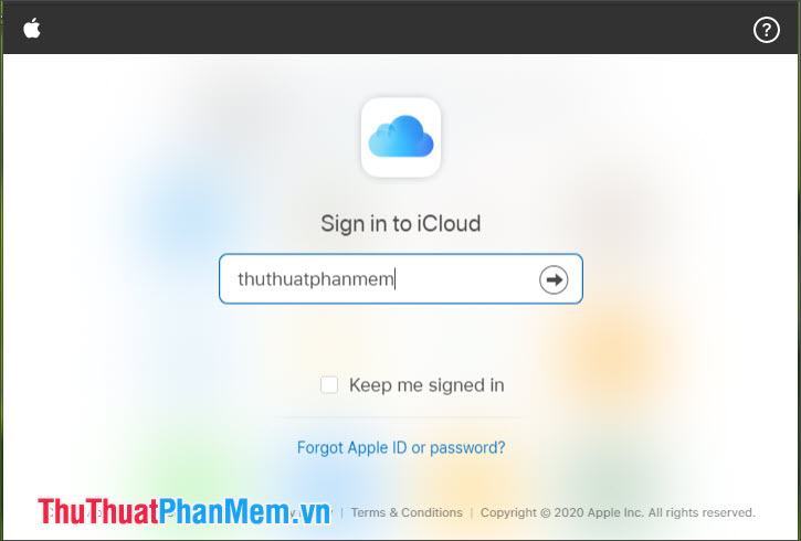 Đăng nhập tài khoản iCloud