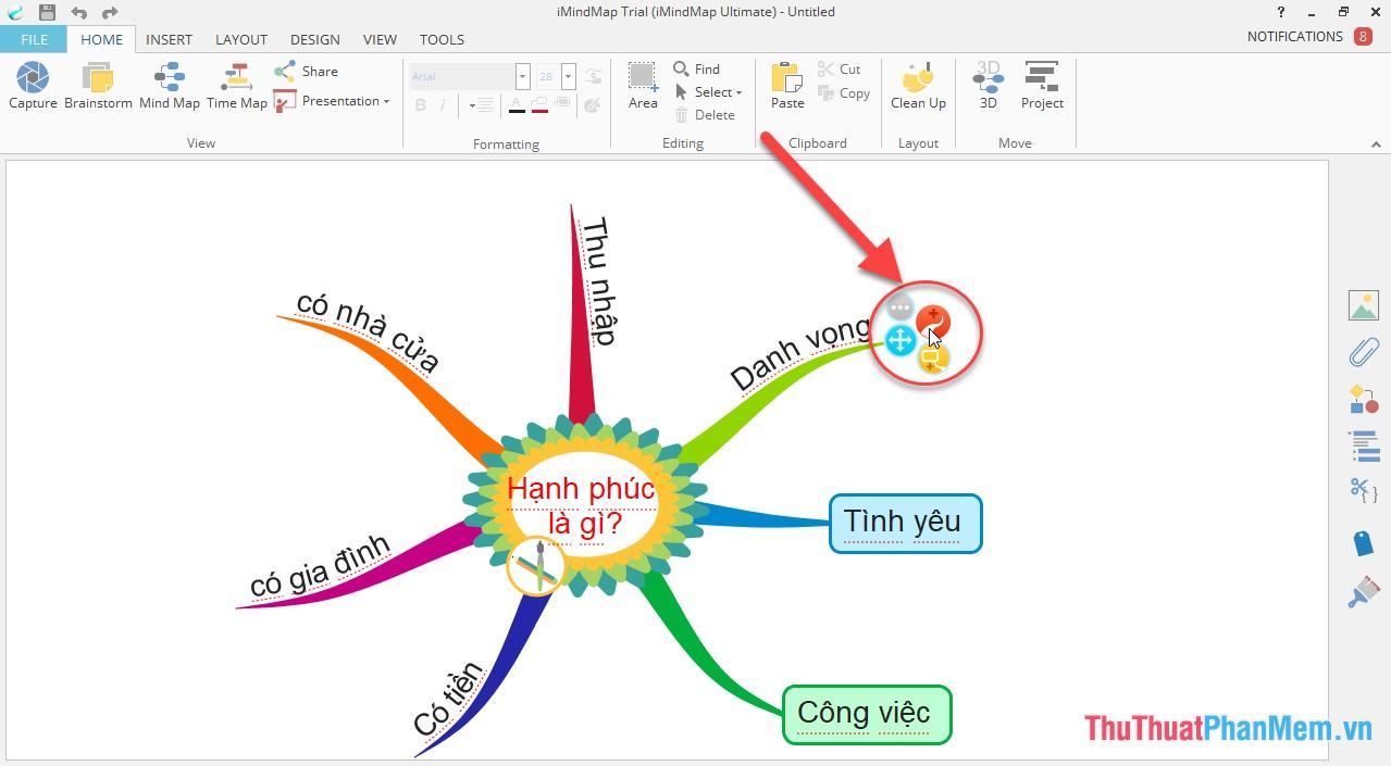 Nhánh: Nhánh trơn (biểu tượng màu vàng)