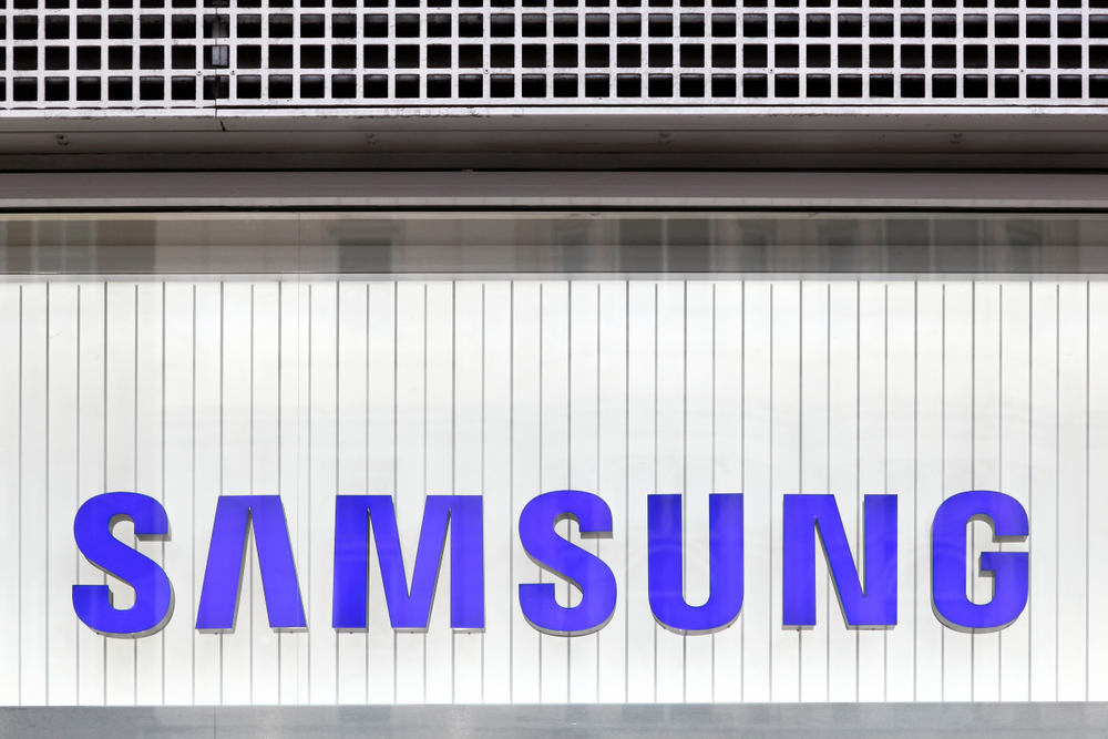 logo samsung màu tím