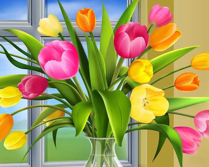Tải hình nền hoa Tulip sang trọng và đầy màu sắc cho desktop
