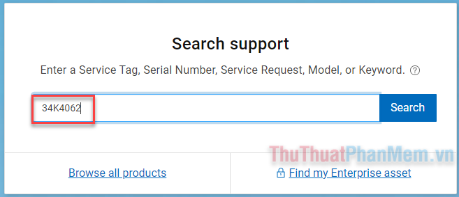 Tra cứu thông tin laptop Dell có Service Tag số 34K4062