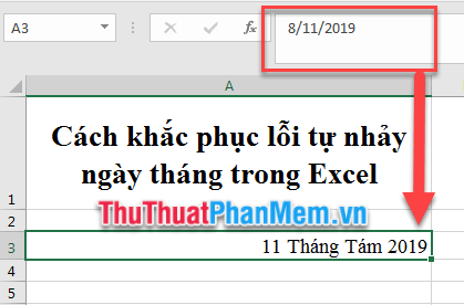 Lỗi nhảy tự động trong Excel