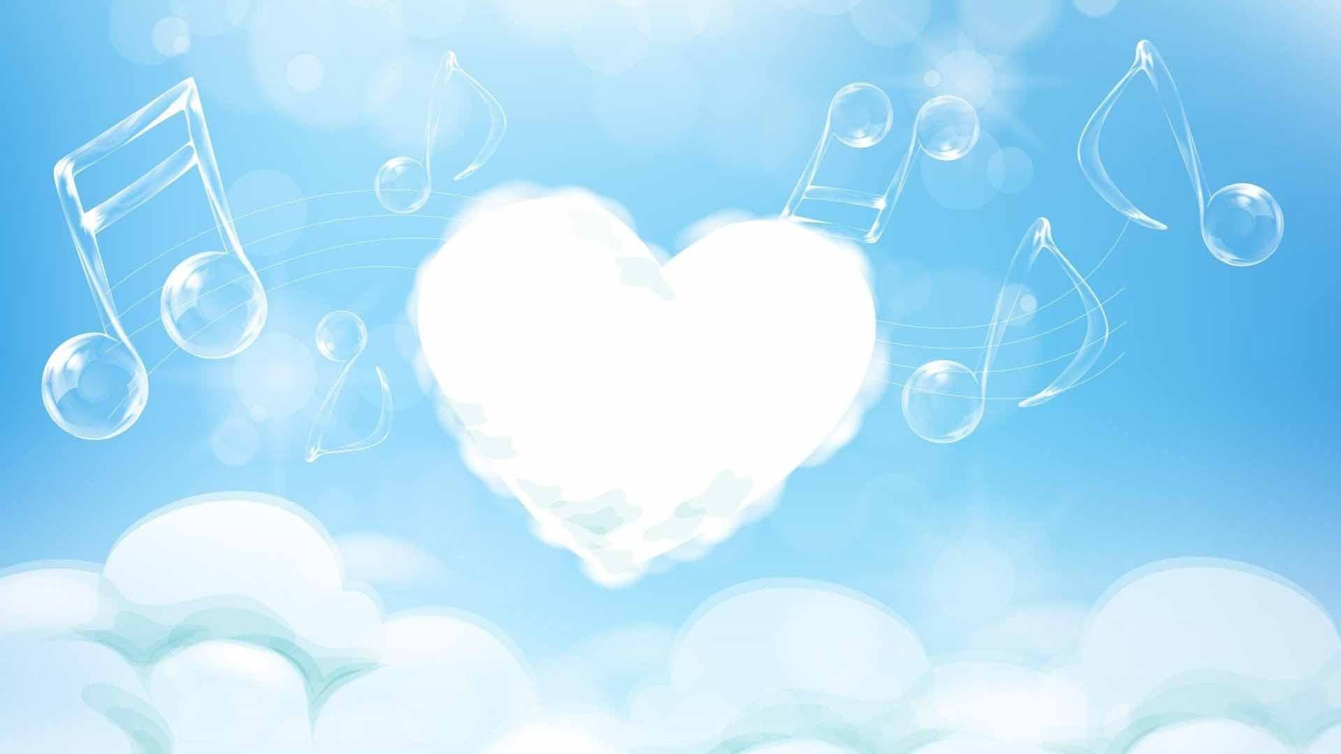 Hình ảnh đám mây trái tim âm nhạc