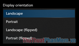 Thay đổi hướng hiển thị trong Windows 10