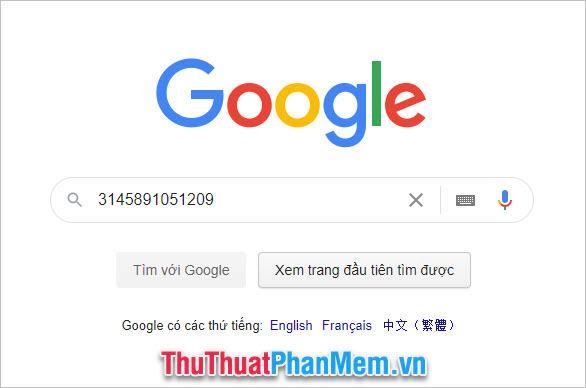 Chọn Tìm kiếm với Google