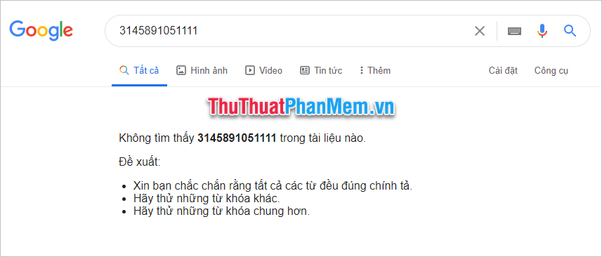 Nếu là hàng fake không rõ nguồn gốc, bạn sẽ không thể tìm thấy bất kỳ tìm kiếm nào thông qua mã của nó