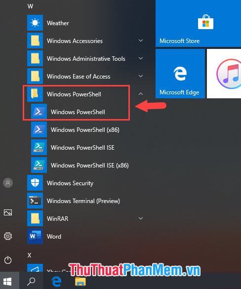 Mở Windows Powershell