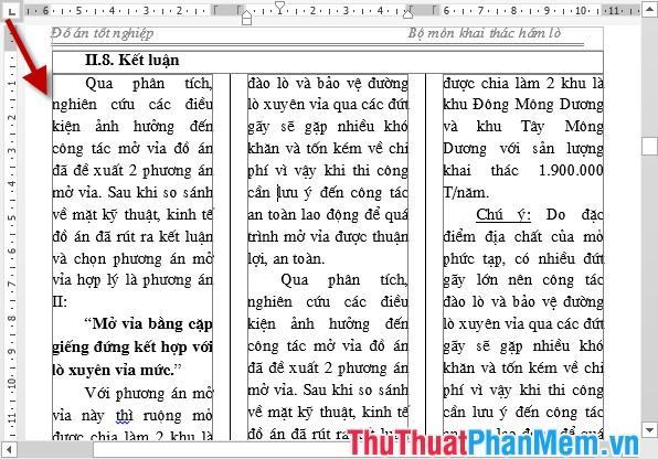 Kết quả tạo viền cột