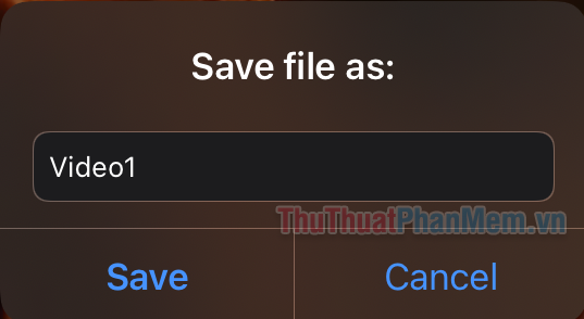 Nhập tên video tùy ý và Save