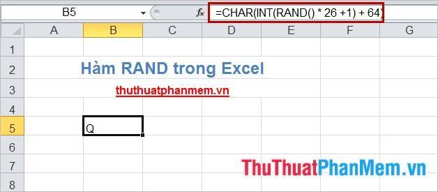 Hàm RAND trong Excel 4