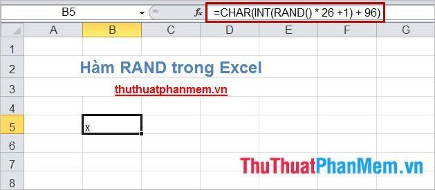 Hàm RAND trong Excel 5