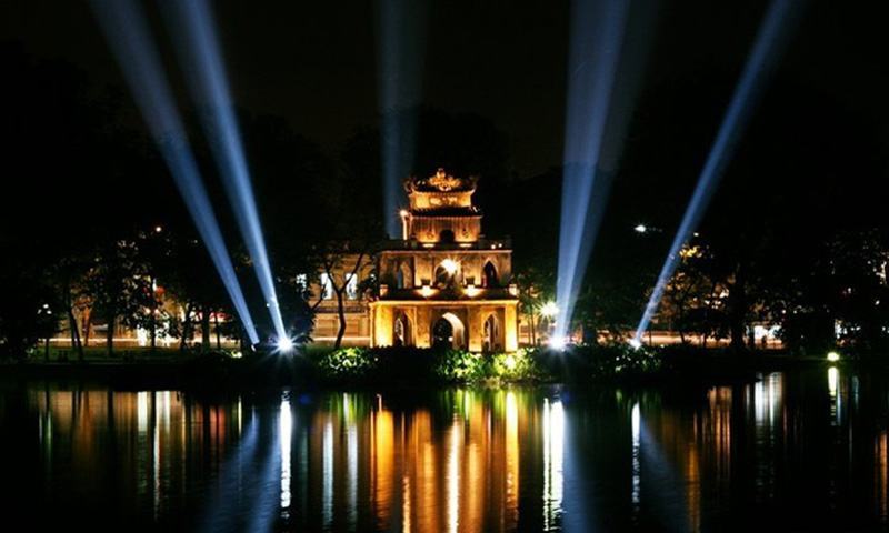Hình ảnh Hồ Gươm về đêm rất đẹp
