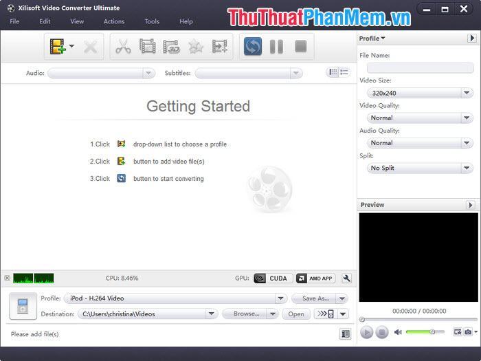 Giao diện phần mềm Xilisoft Video Converter