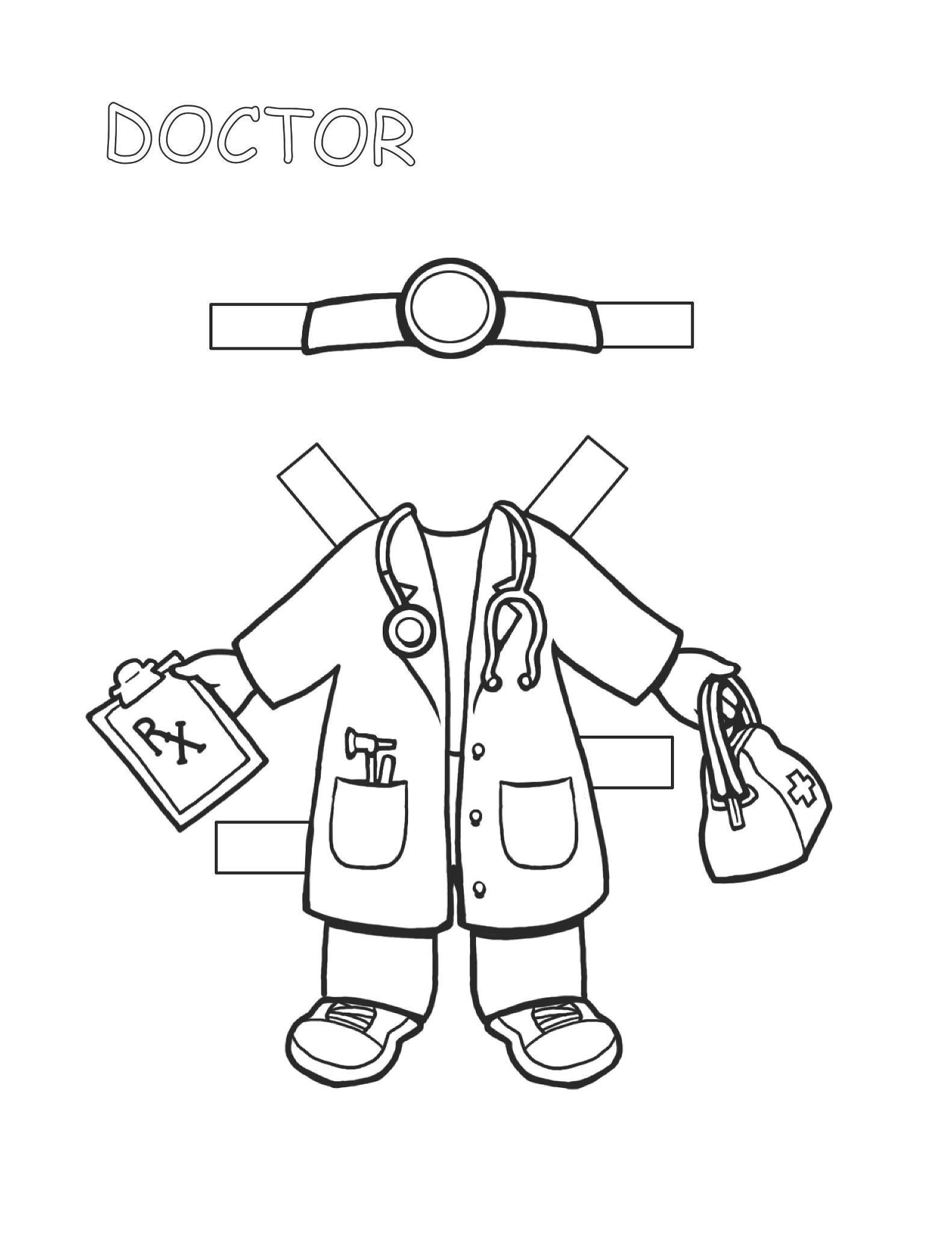 Tranh tô màu trang phục bác sĩ