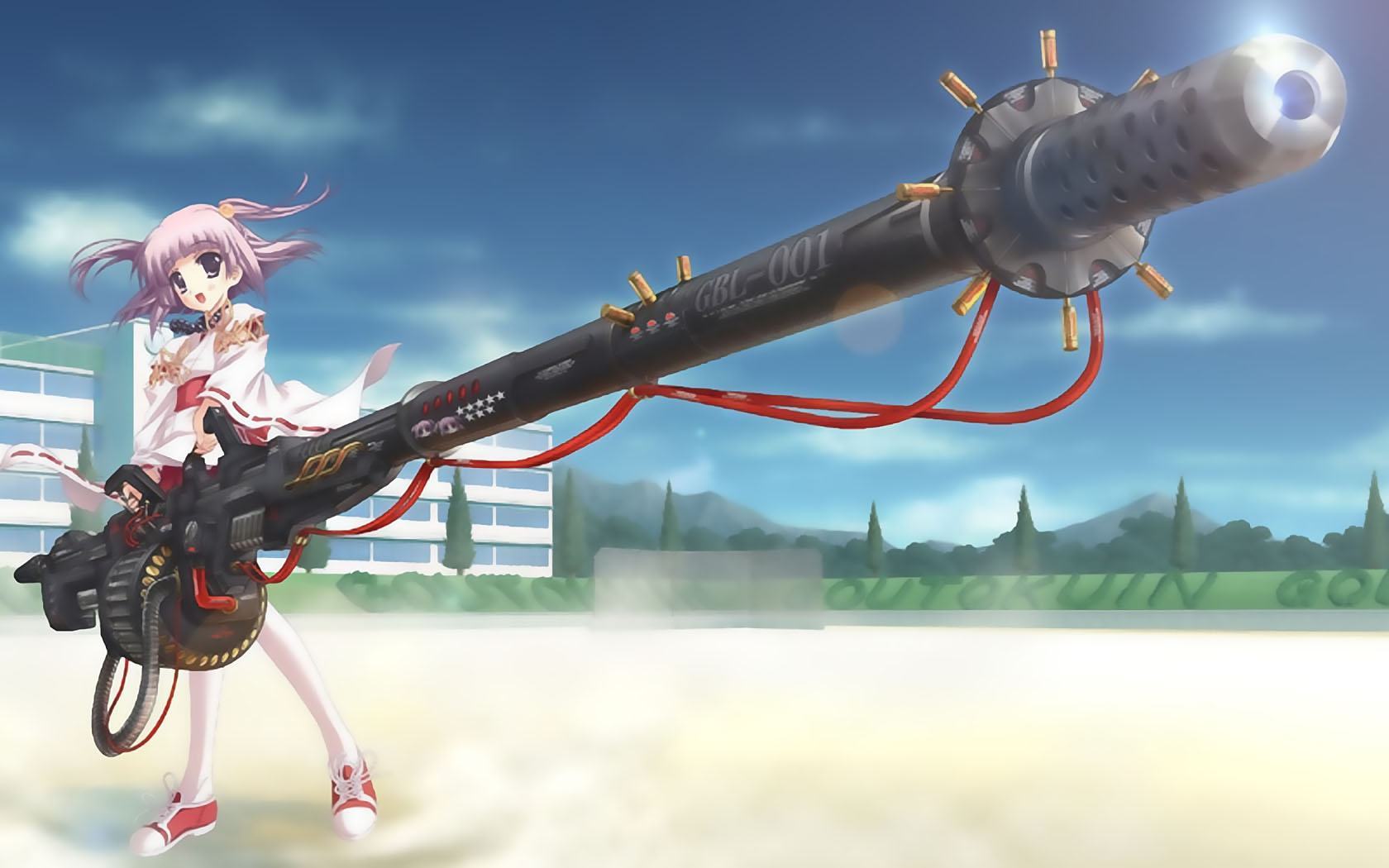 Cô gái anime cầm súng khổng lồ