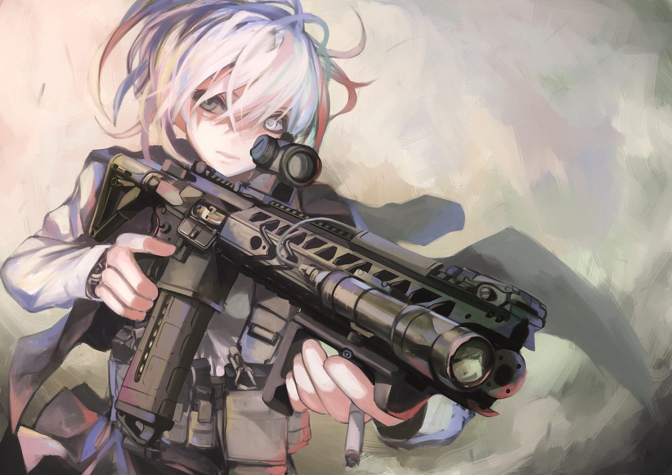 Cô gái anime cầm súng thật ngầu