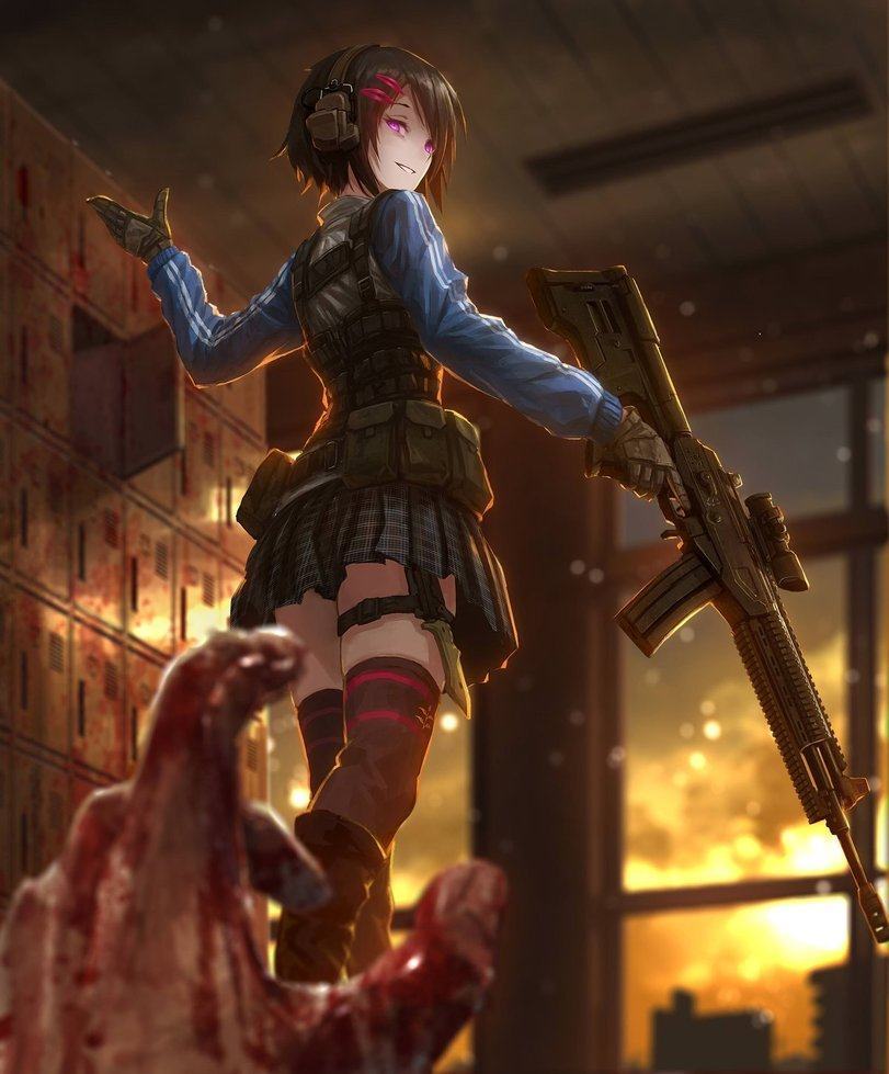 Hình ảnh anime nữ bắn súng đẹp nhất