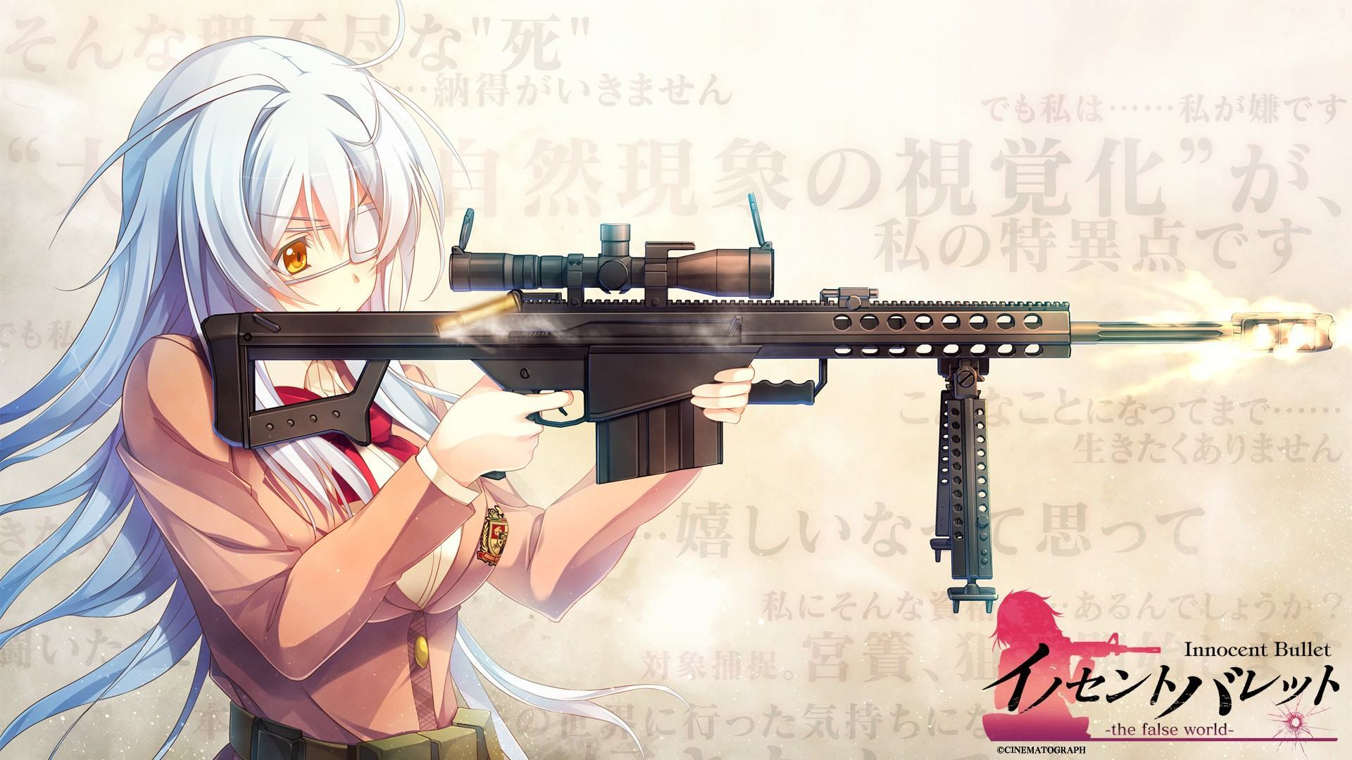Hình nền Anime Girl xinh cầm súng Full HD
