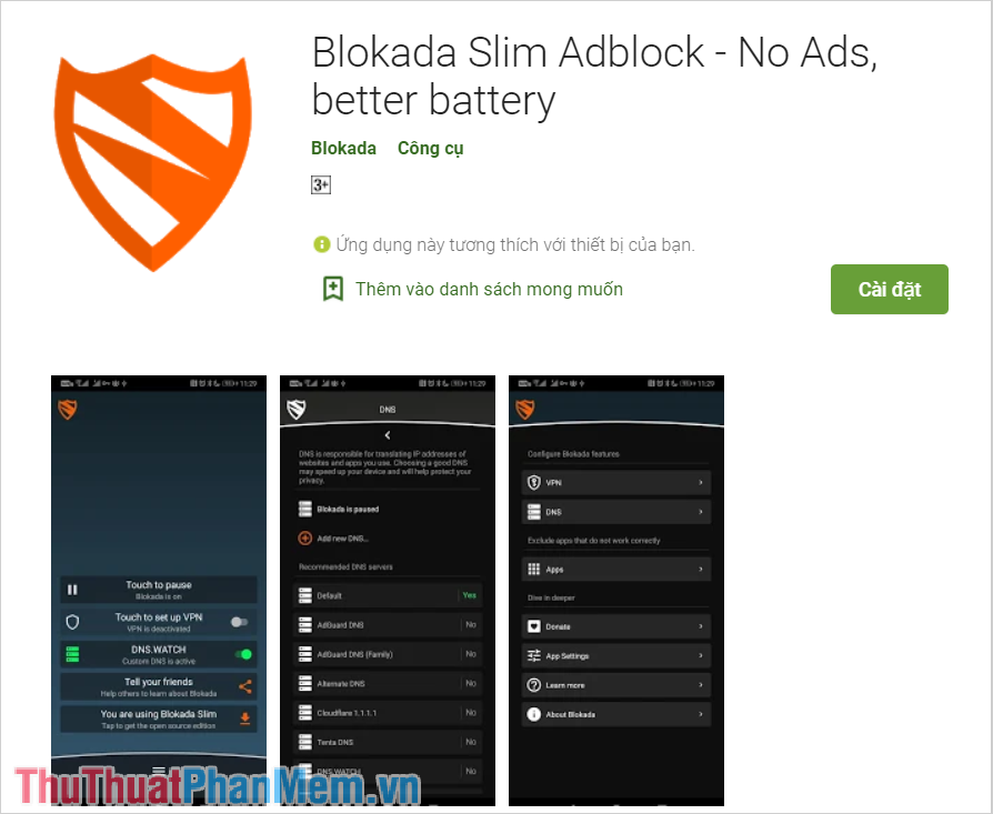 Khối quảng cáo Blokada Slim