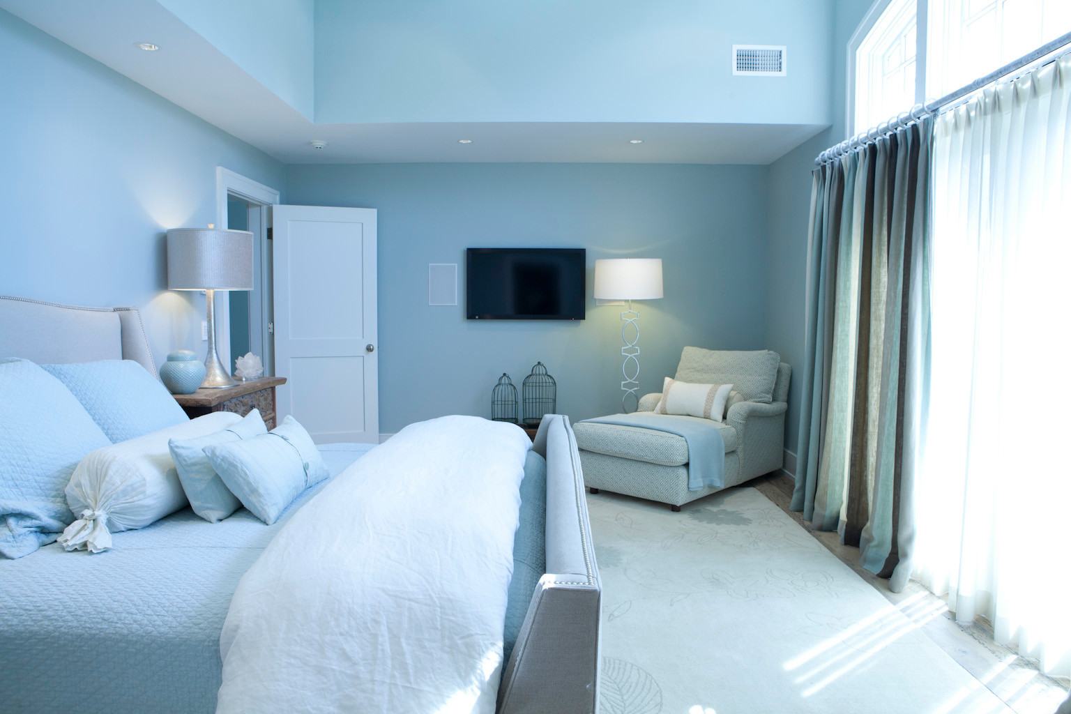 Thiết kế phòng ngủ màu xanh