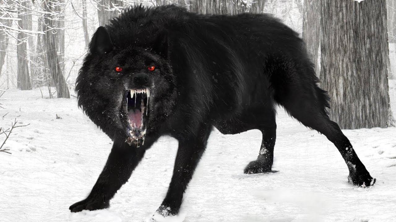 Hình ảnh con sói đen hung dữ