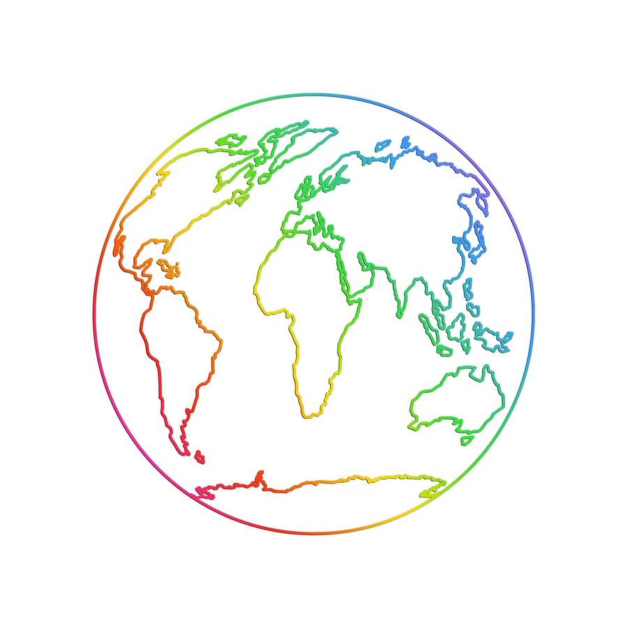Logo quả địa cầu đầy màu sắc