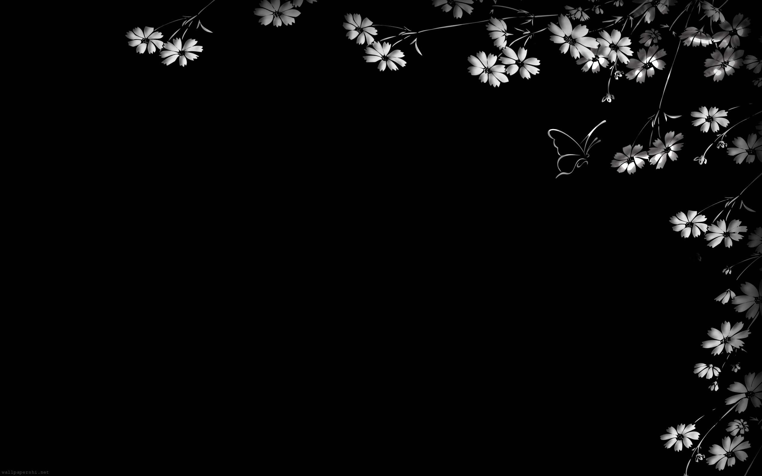 Hình nền hoa trắng đen