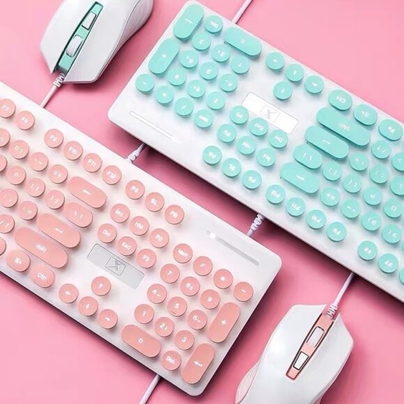 hình ảnh bàn phím máy tính màu pastel