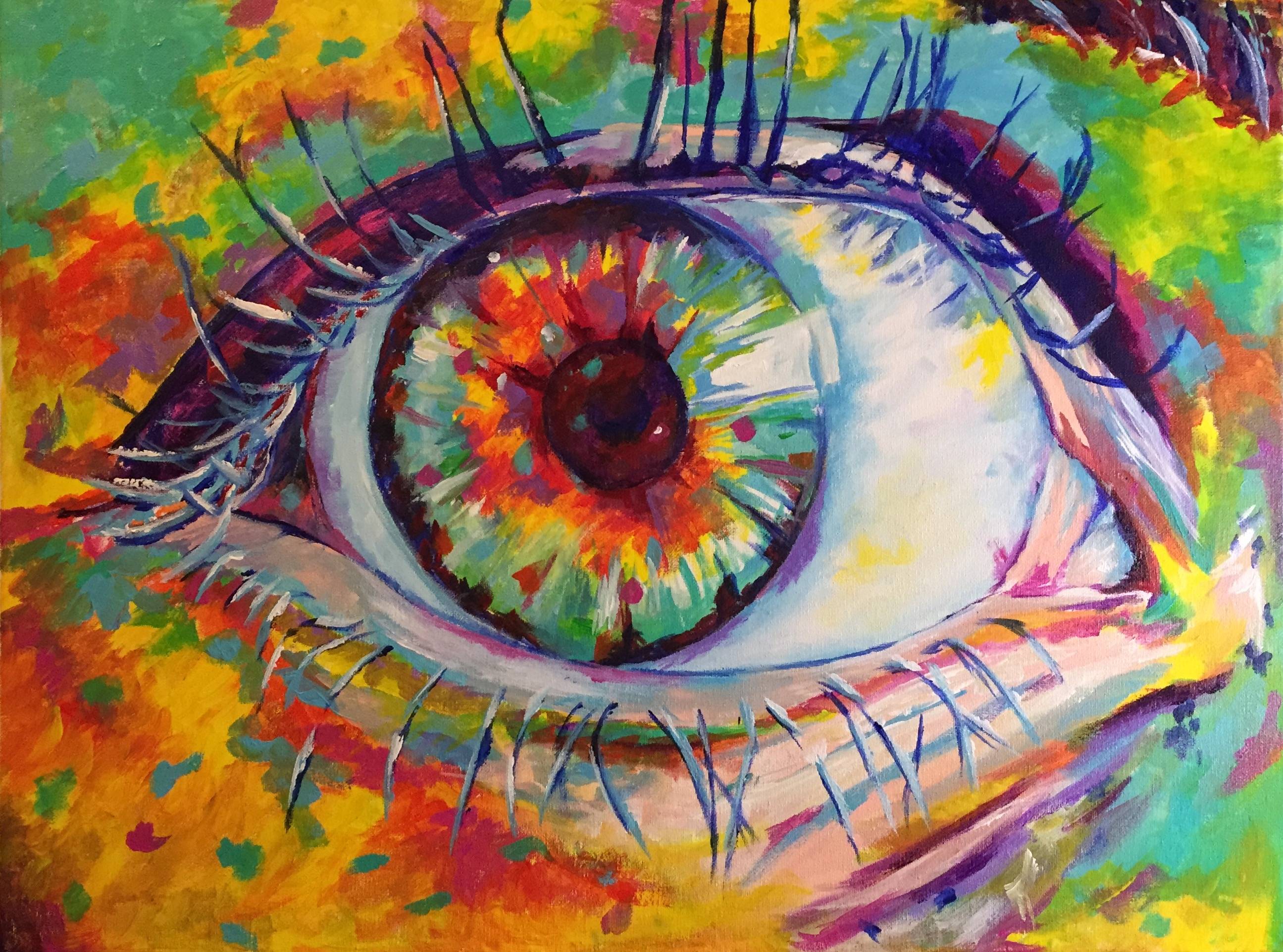 Vẽ đôi mắt đẹp đầy màu sắc