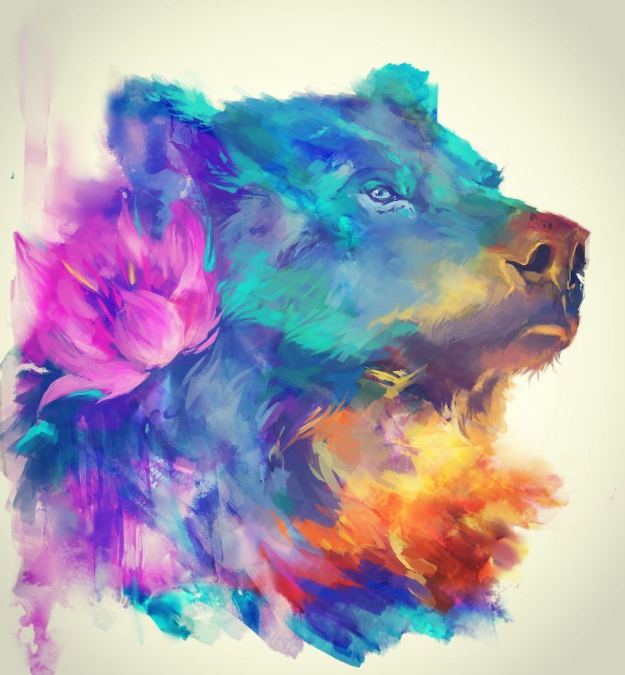 Vẽ gấu đầy màu sắc