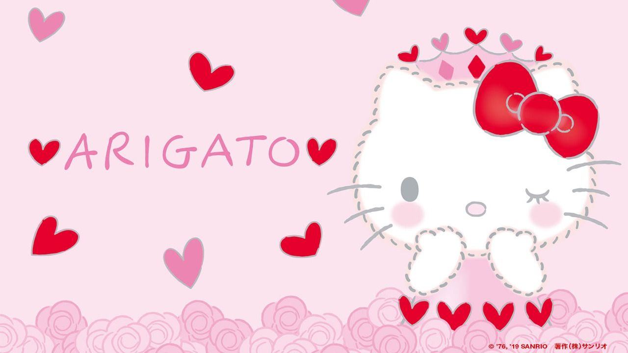 Hello Kitty dễ thương nói cảm ơn arigato bằng tiếng Nhật