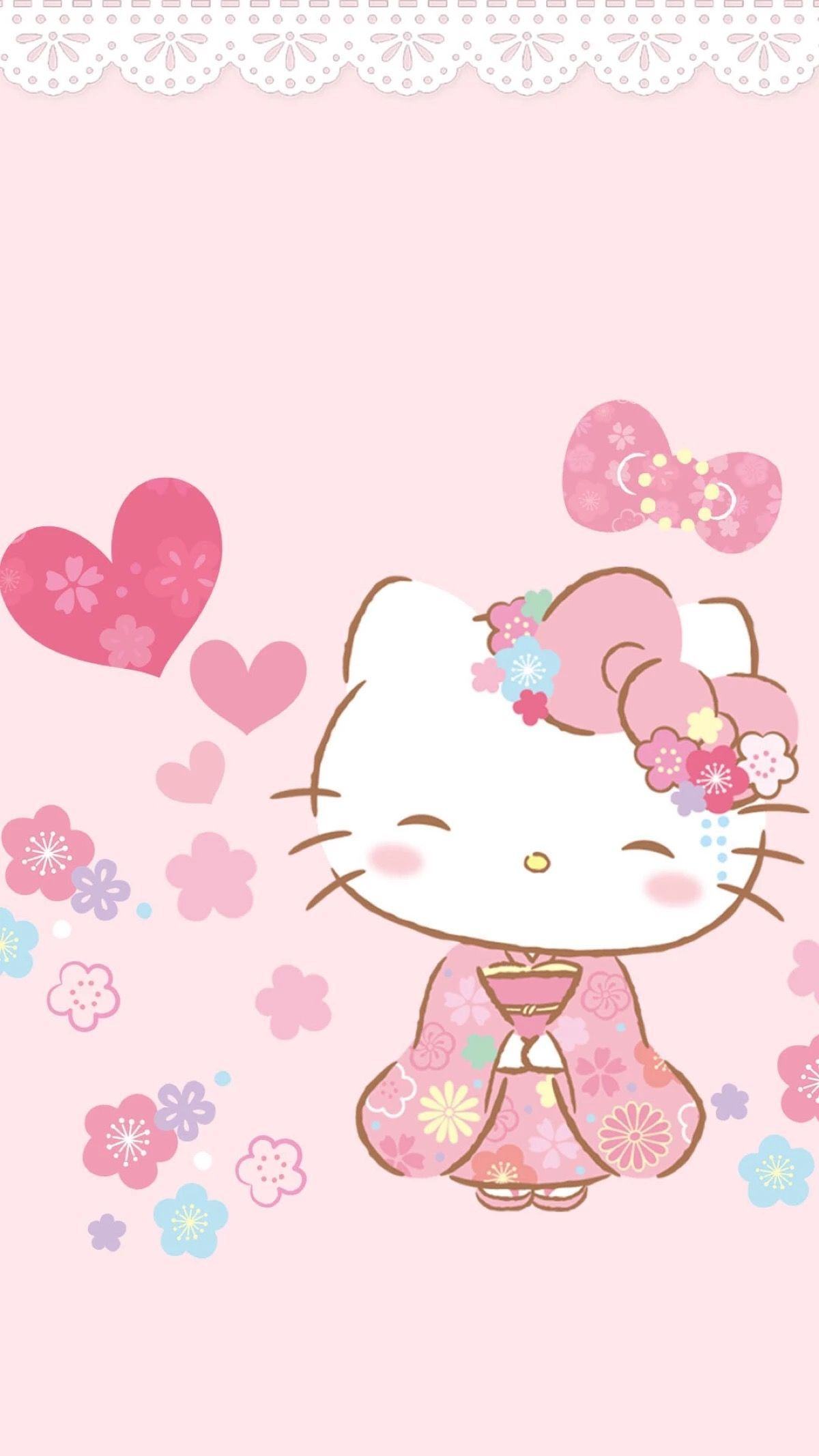 Hello Kitty mặc bộ kimono xinh xắn đáng yêu