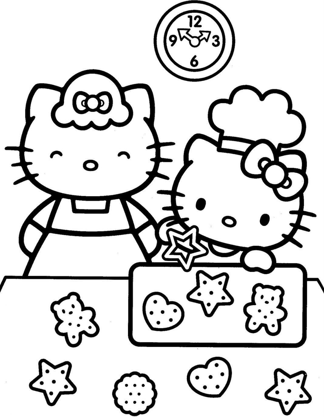 Mẹ Hello Kitty dạy bé làm bánh