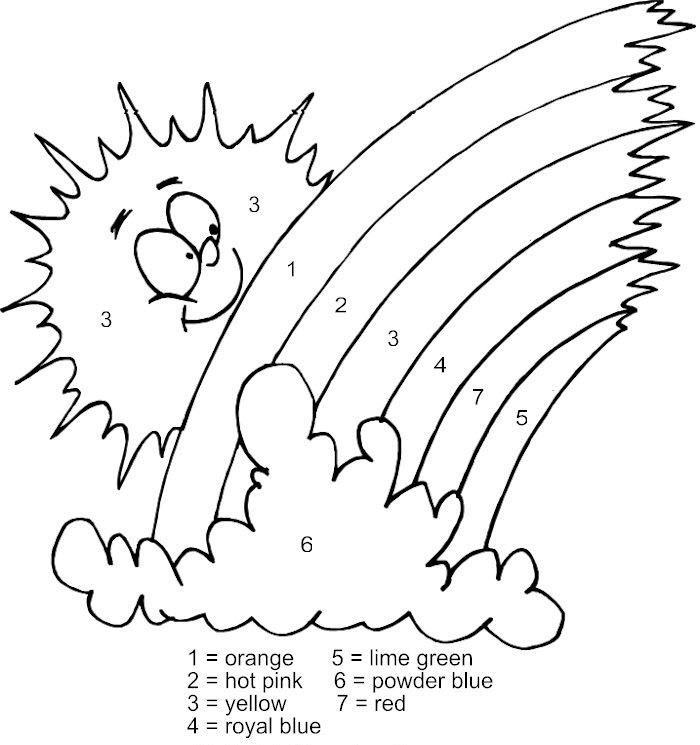 Tranh tô màu cầu vồng đơn giản cho bé