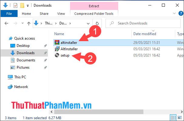 Giải nén tệp altinstaller và nhấp đúp vào tệp cài đặt để cài đặt