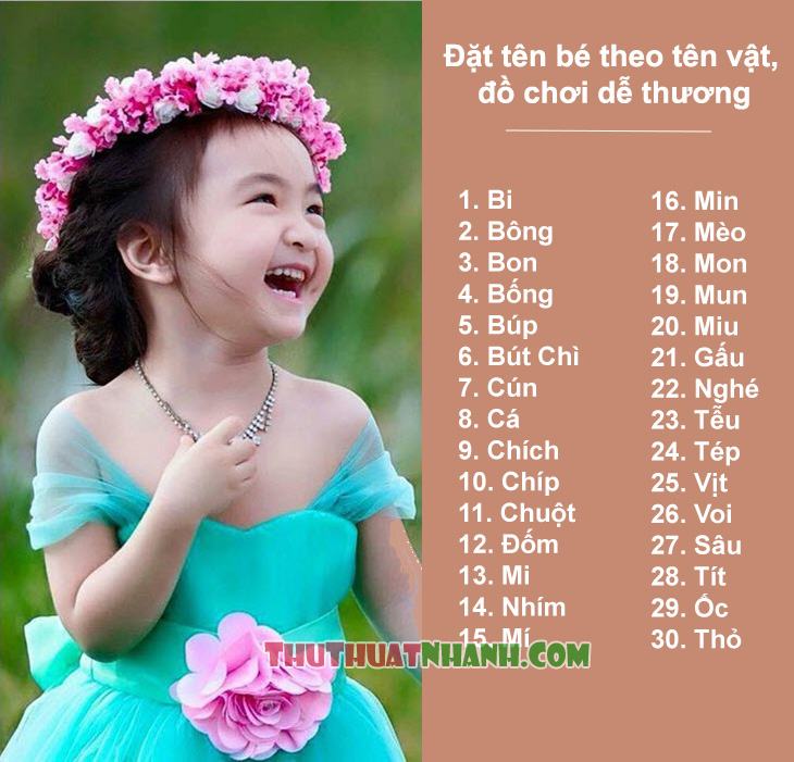 Dạt ten o nha cho be theo ten vat va do choi de thuong