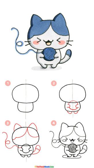 Cách Vẽ Một Con Mèo Anime