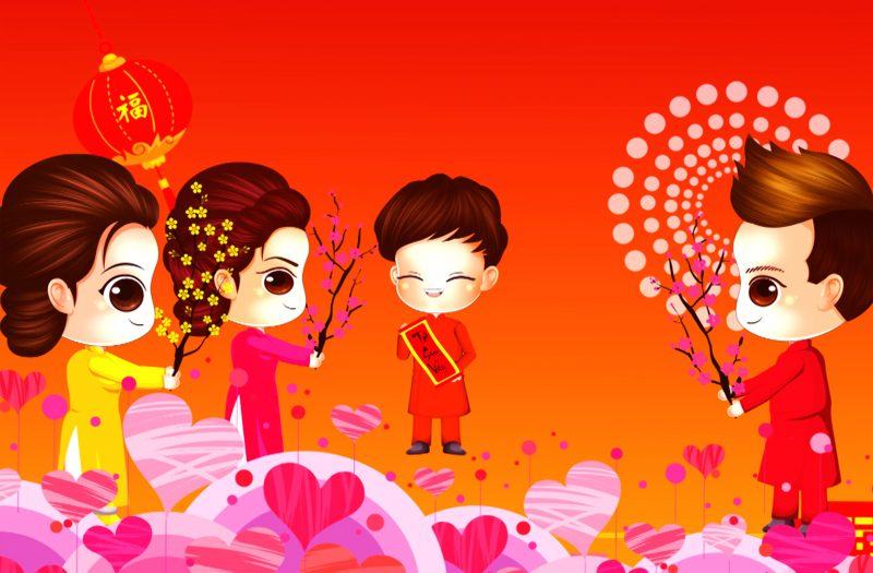 Bối cảnh năm mới của Trung Quốc và Chúc mừng năm mới
