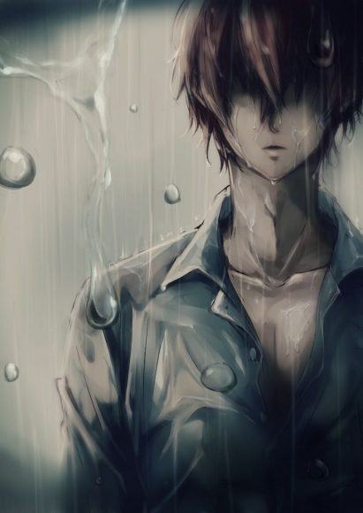 Hình nền anime người đàn ông buồn