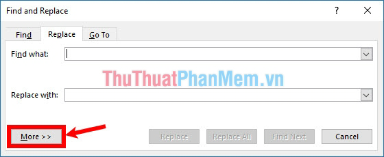 Hộp thoại Find and Replace xuất hiện, nhấn Add