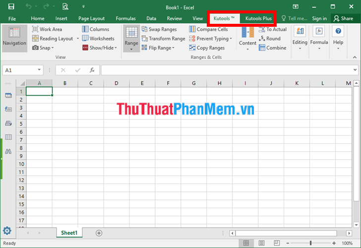 Kutools đã được cài đặt vào Excel