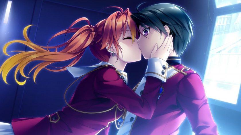 hình nền anime tình yêu học đường nụ hôn kute