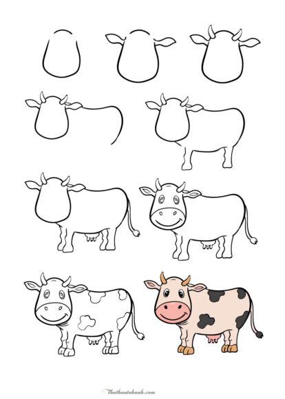 Cách Vẽ Con Vật Đơn Giản - Vẽ Con Bò