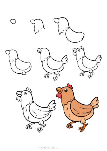 How To Draw Simple Animals - Chicken Drawings