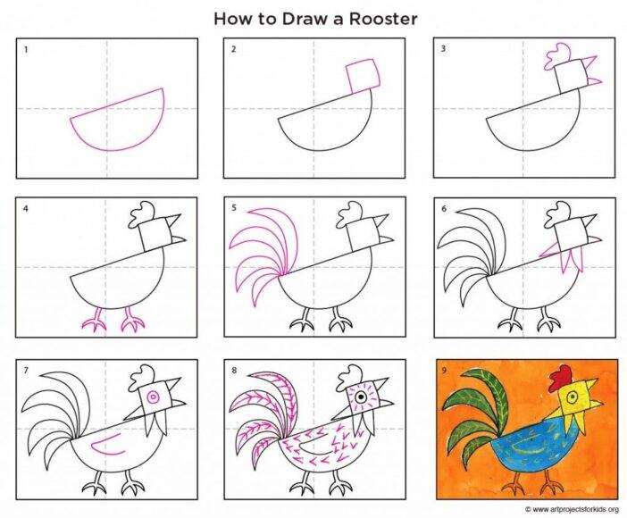 cách vẽ con gà
